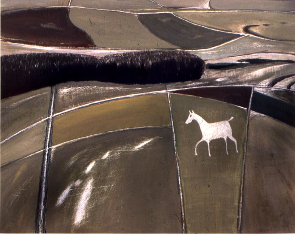 Detail of White Horse, Cherhill by Eric Hains
