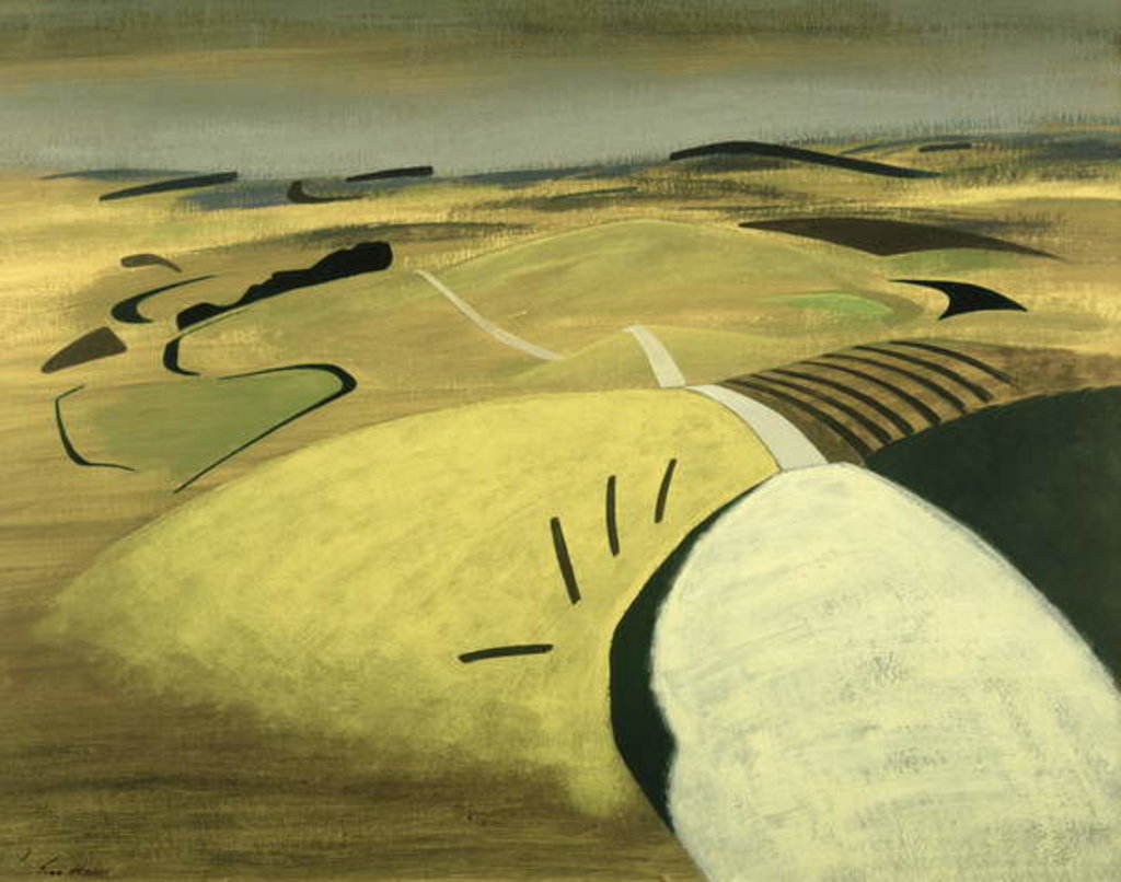 Detail of Road Over the Downs, 1983 by Eric Hains
