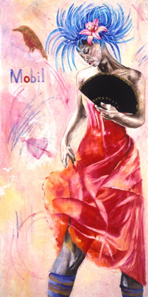 Detail of Dancer with Graffiti, 2003 by Hilary Dunne