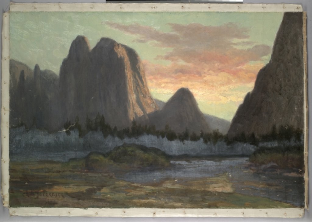 Detail of Yosemite View, Sunset, c.1899 by Christian Jorgensen