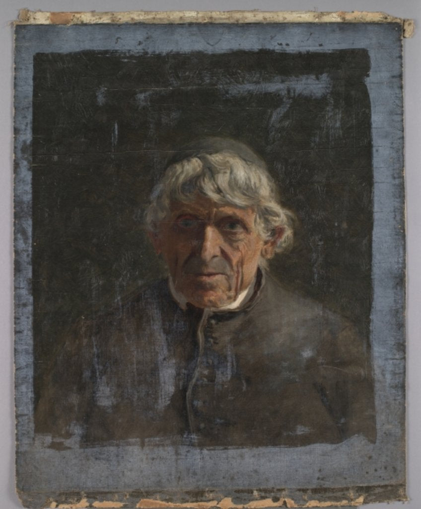 Detail of Portrait of an elderly priest, c.1884 by Christian Jorgensen
