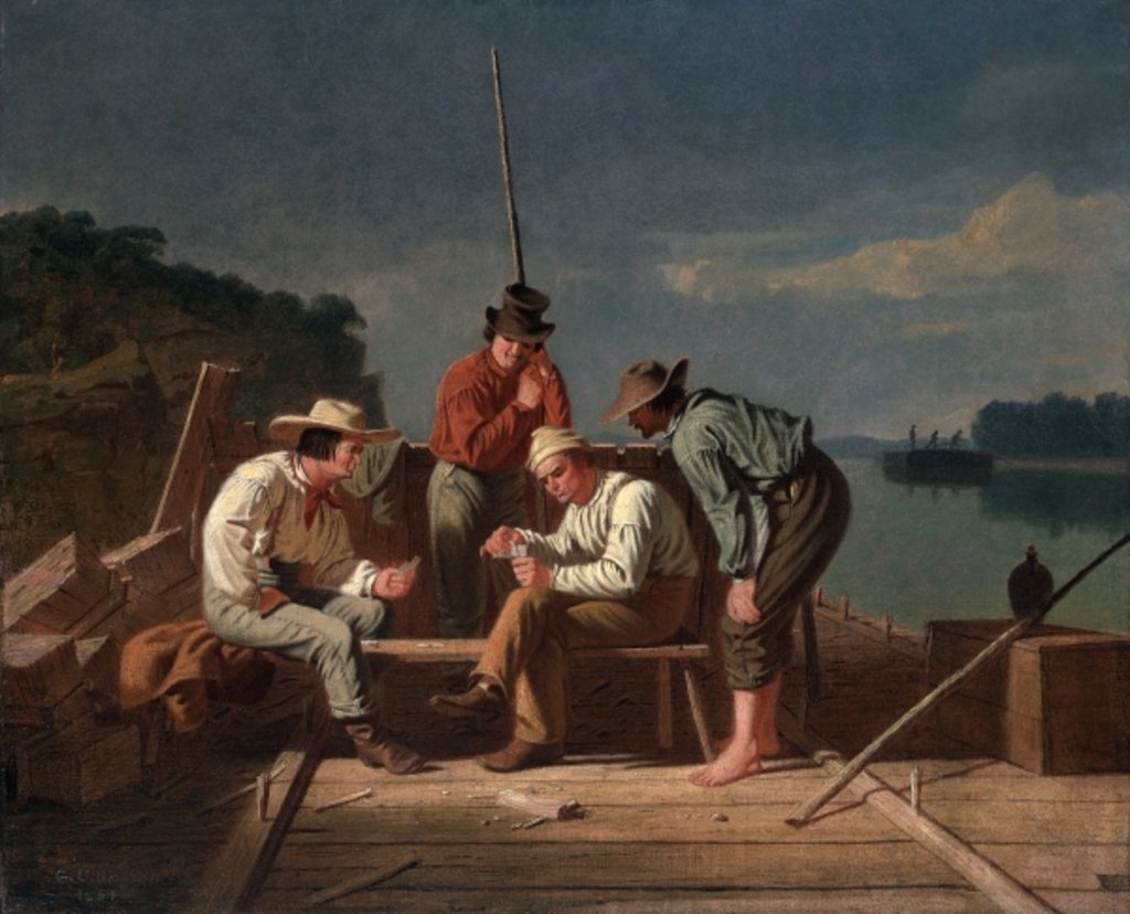 Detail of In a Quandary, or Mississippi Raftsmen at Cards, 1851 by George Caleb Bingham