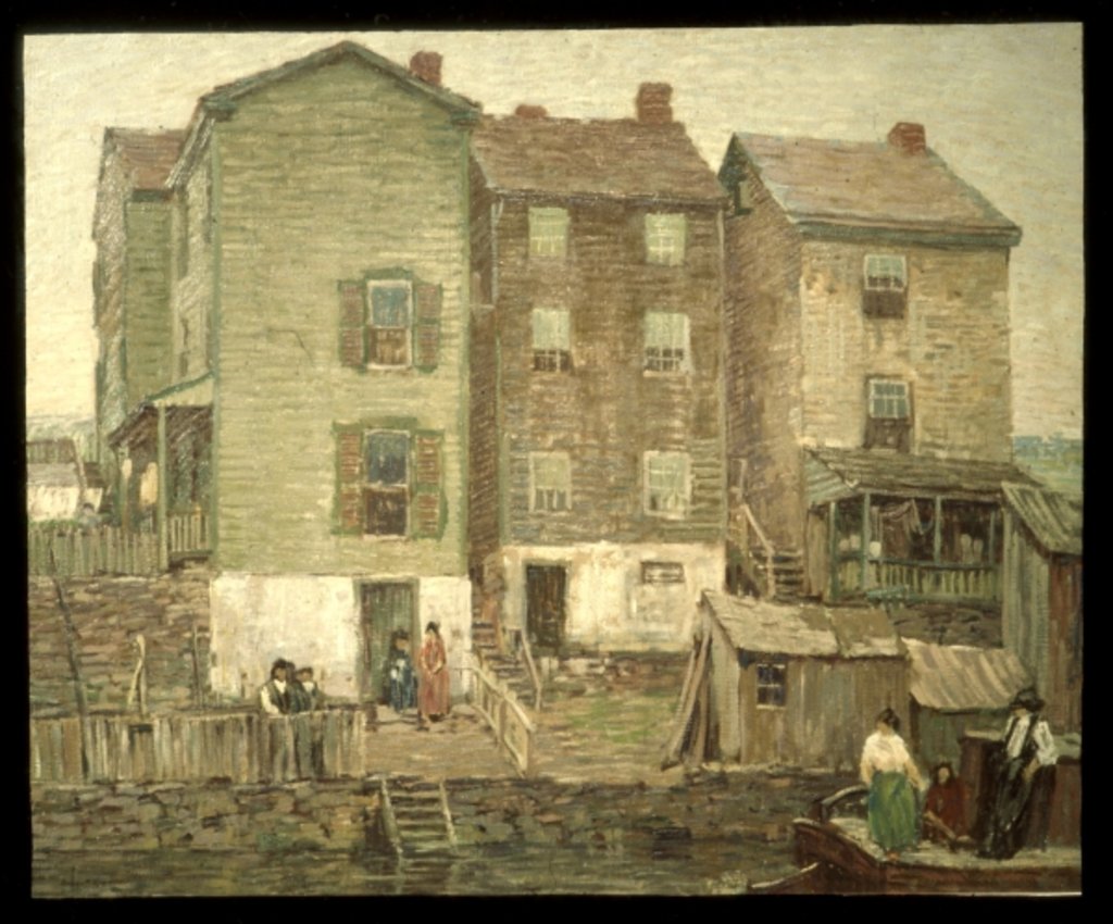 Detail of Three Houses by Robert C. Spencer