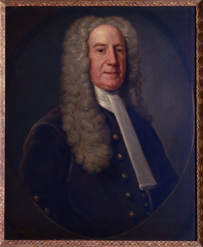 Detail of Benjamin Lynde, Sr., 1731 by John Smibert