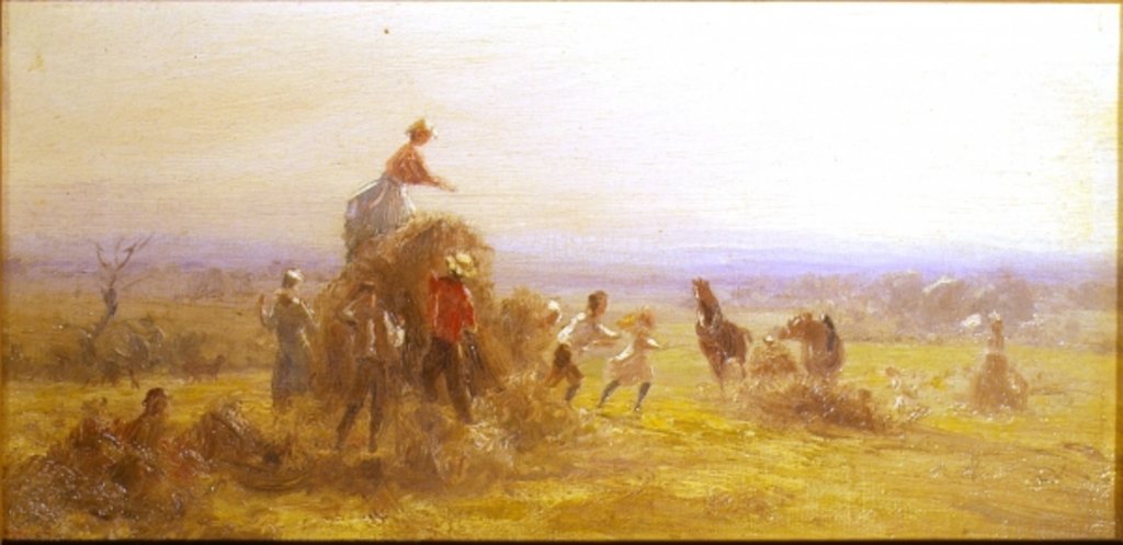 Detail of Haying by Robert C. Spencer