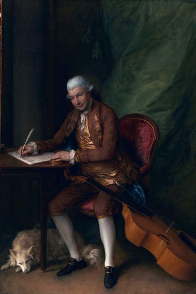 Detail of Carl Friedrich Abel, c.1777 by Thomas Gainsborough