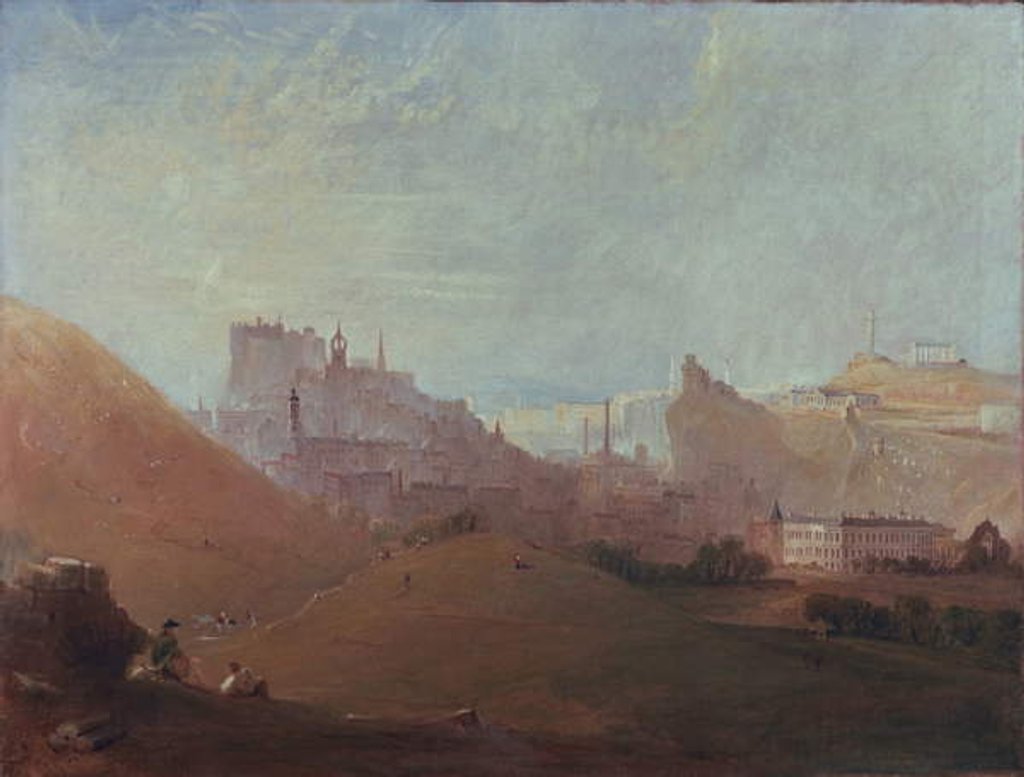 Detail of Edinburgh, from St. Anthony's Chapel, Arthur's Seat, c.1830-36 by Scottish School