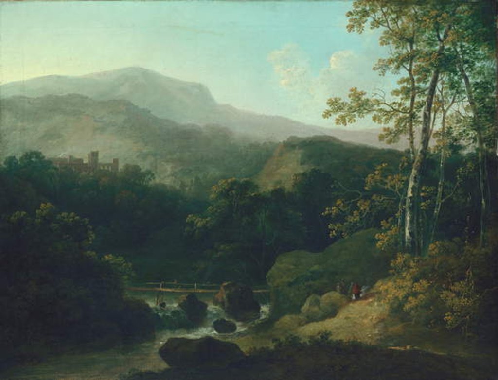 Detail of Landscape with mountain brook by Julius Caesar Ibbetson