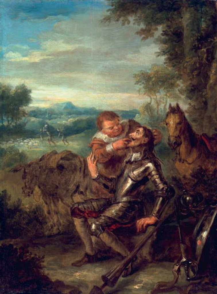 Detail of Scene from Don Quixote: Sancho Panza Counts Don Quixote's Teeth, 1735 by John Vanderbank