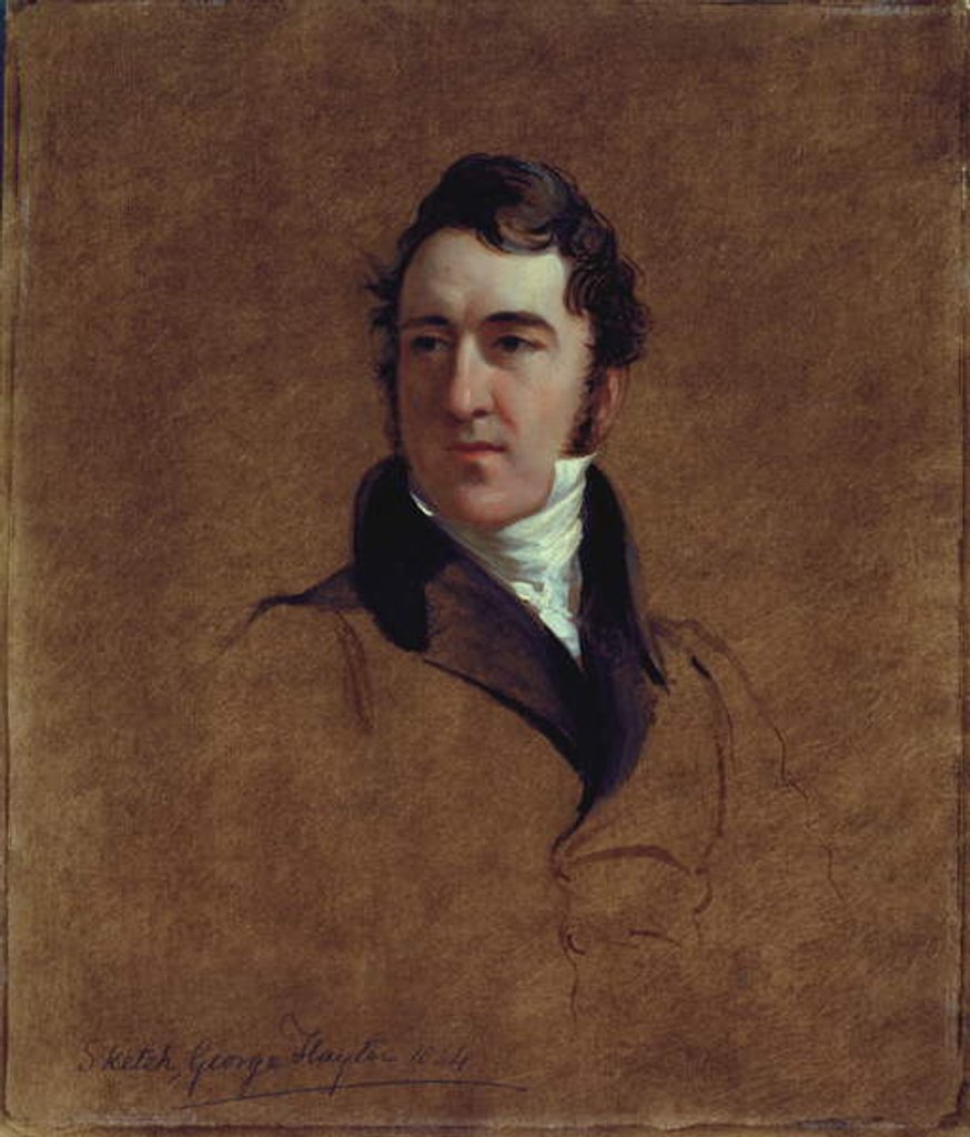 Detail of Portrait sketch of John Poulter, 1834 by George Hayter