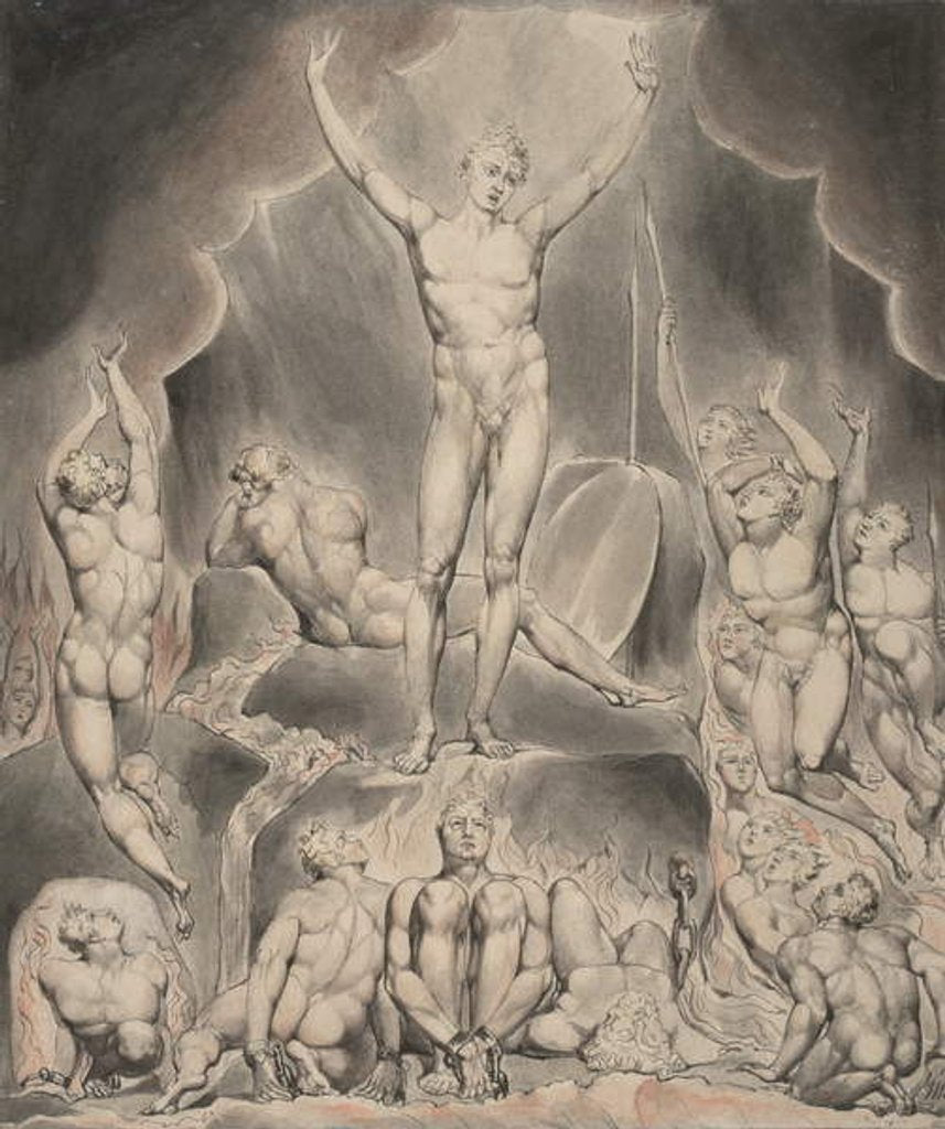Detail of Illustration 1 to Milton's 'Paradise Lost': Satan Calling Up His Legions, 1807 by William Blake