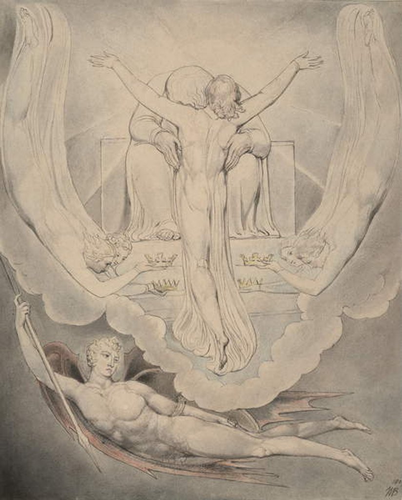Detail of Illustration 3 to Milton's 'Paradise Lost': Christ Offers to Redeem Man, 1807 by William Blake