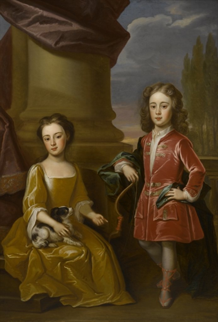 Detail of Double portrait of Dudley North and his sister, Anne, 1714 by Robert Byng or Bing