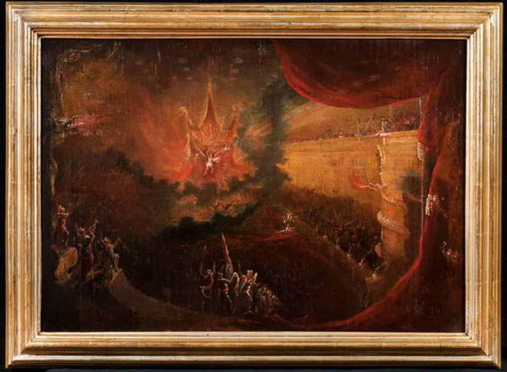 Detail of Satan Enthroned in Hell by Samuel Colman
