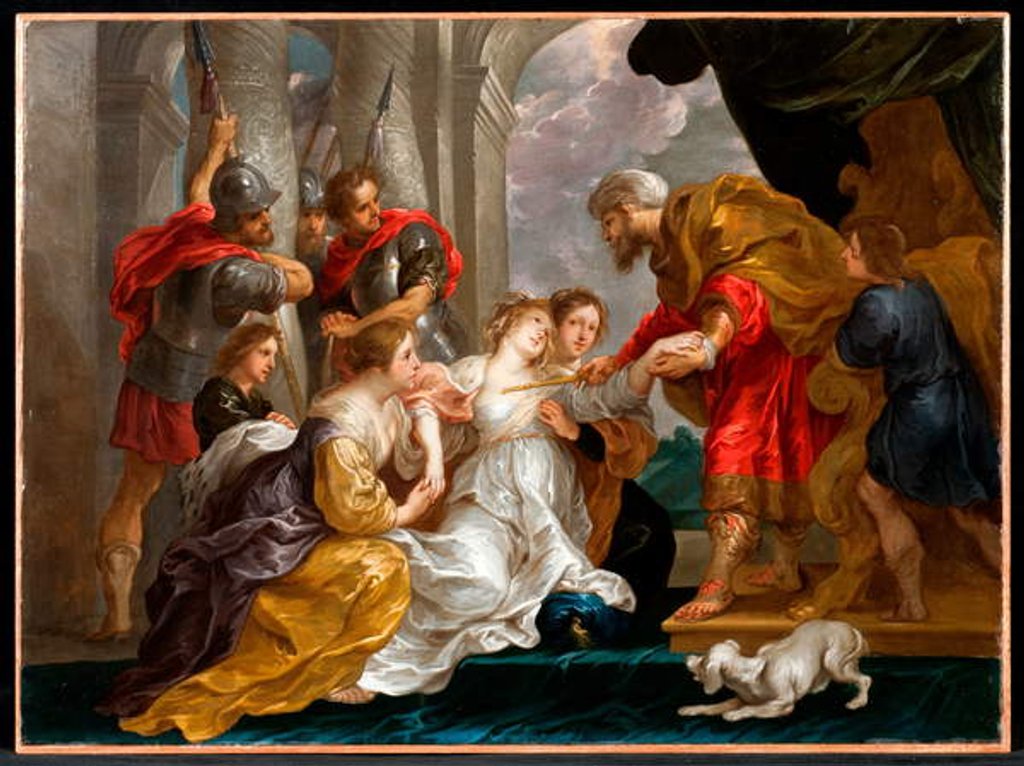 Detail of Esther Presents herself at the Palace by Willem van the Elder Herp