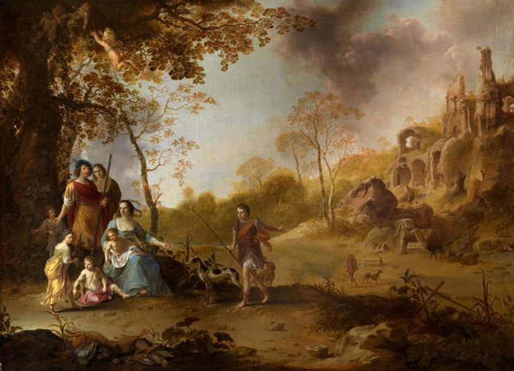 Detail of An Allegorical Family Portrait in a Landscape by Dirck van der Lisse