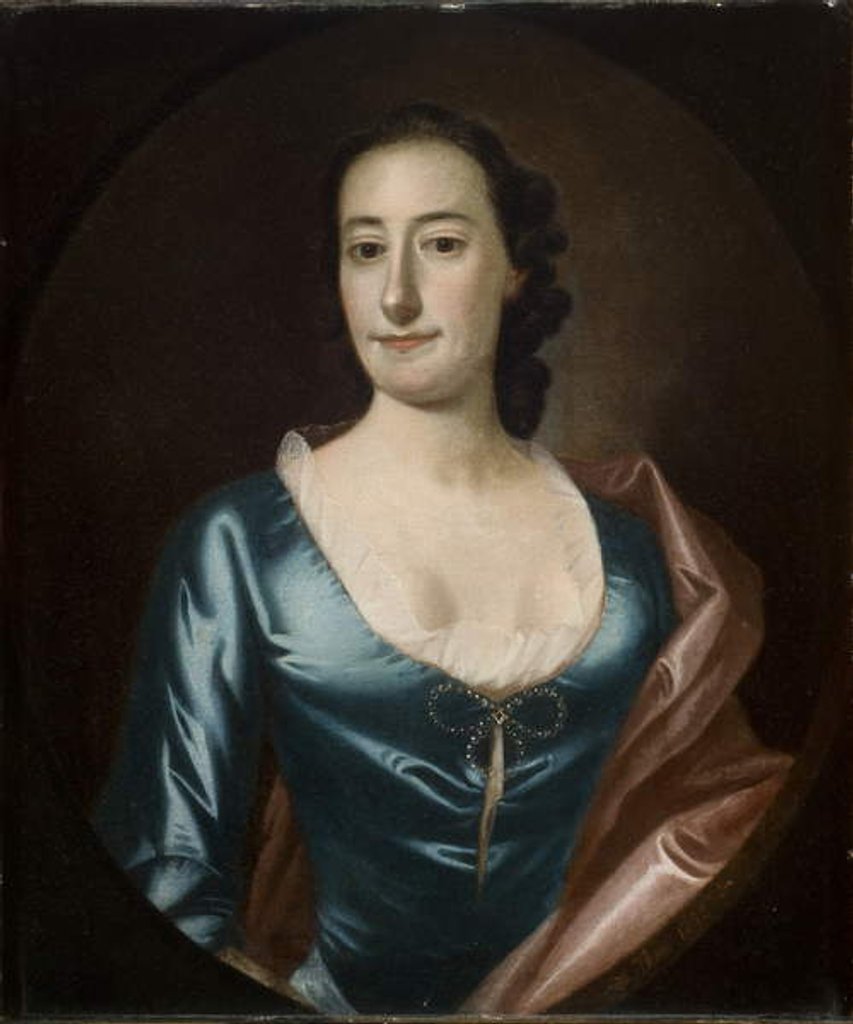 Detail of Portrait of Elizabeth Prioleau Roupell, 1753 by Jeremiah Theus