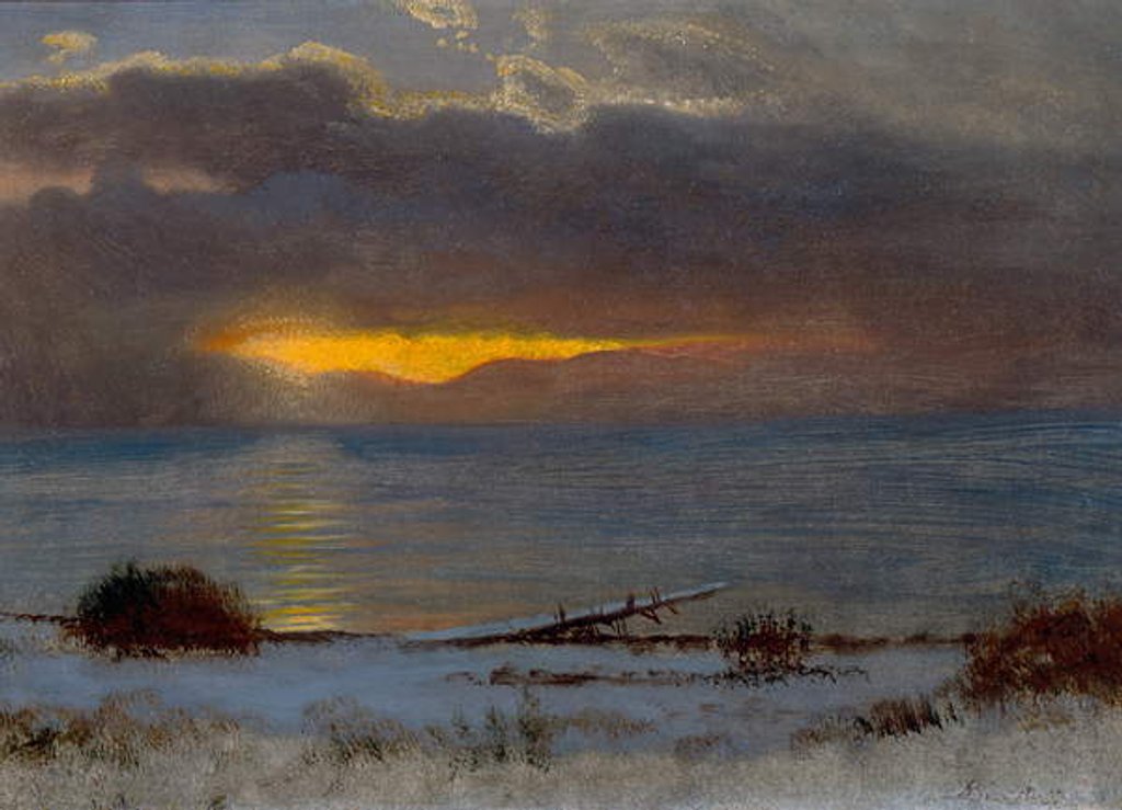 Detail of Sunrise on Lake Tahoe, California, 1872 by Albert Bierstadt