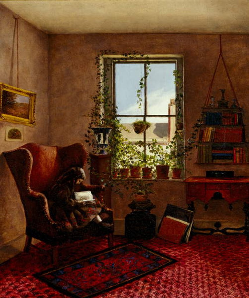 Detail of Laura Brown in a Wing Chair, 1867 by Fidelia Bridges