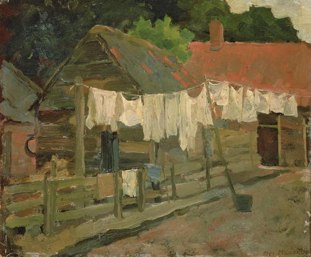 Detail of Farmhouse with Wash on the Line, c.1898 by Piet Mondrian