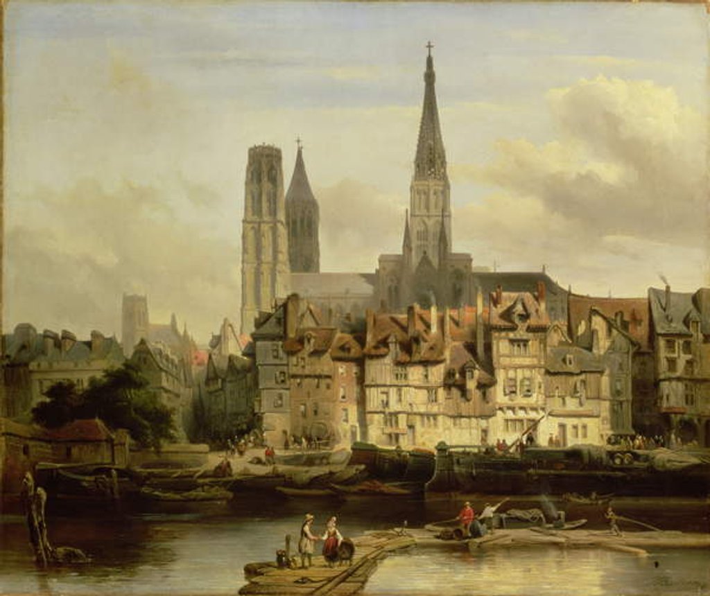 Detail of Quay in Rouen, 1839 by Johannes Bosboom