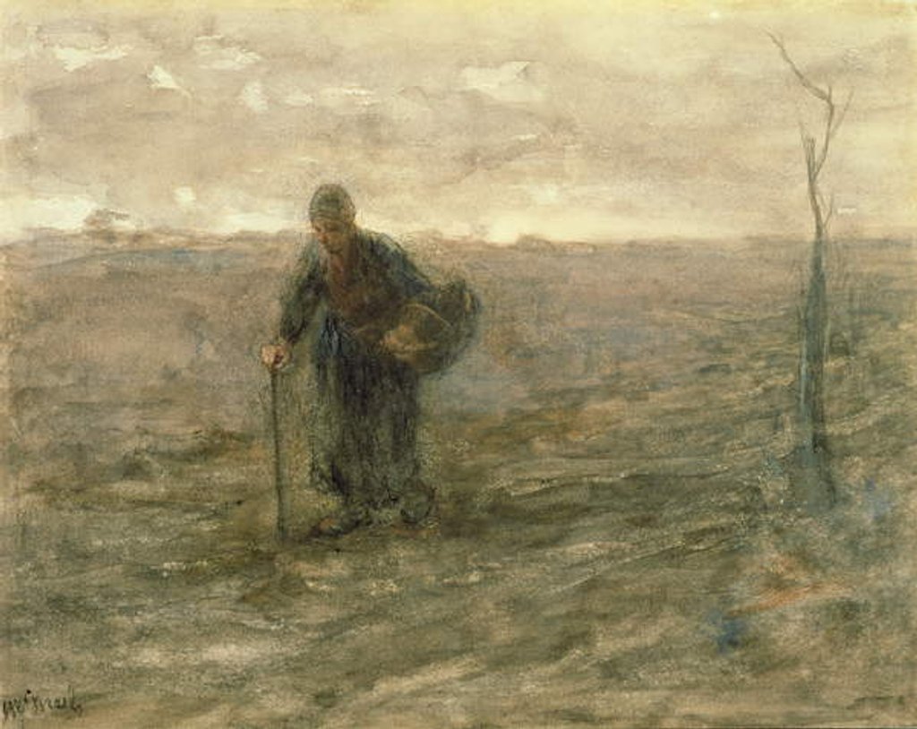 Detail of Old Woman on the Heath by Jozef Israels