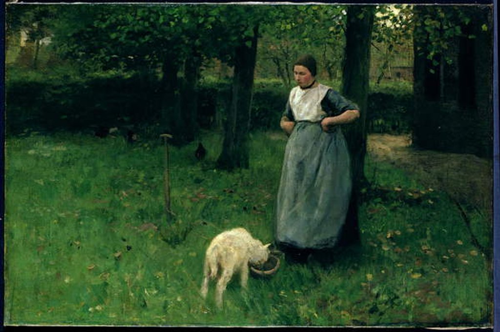 Detail of Larener Woman with a Goat, c.1885 by Anton Mauve