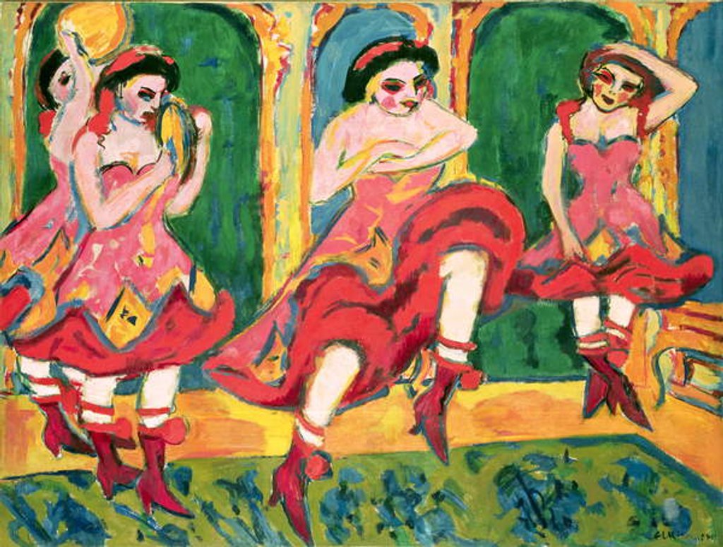 Detail of Czardas Dancers, 1908-20 by Ernst Ludwig Kirchner