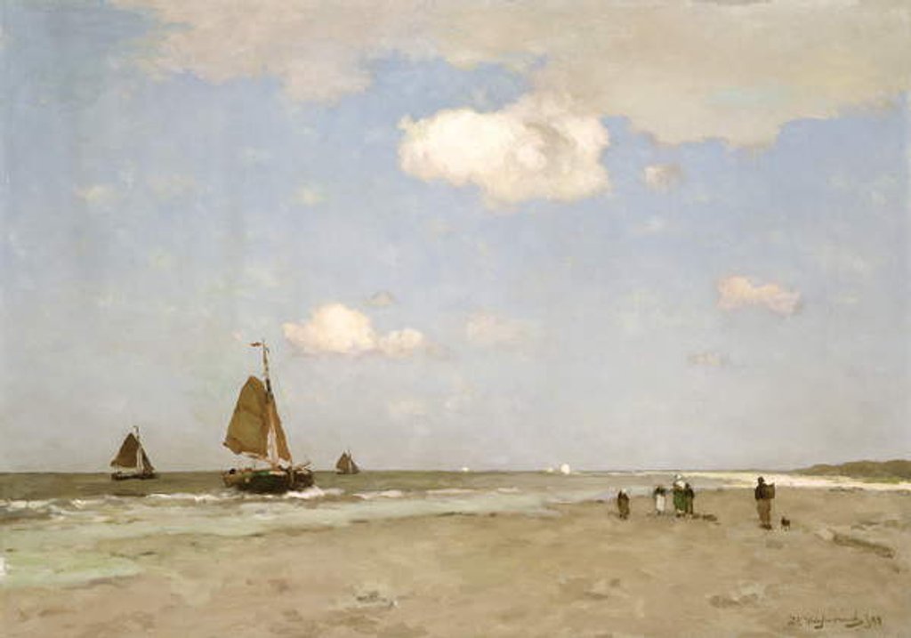 Detail of Beach scene, 1887 by Johannes Hendrik Weissenbruch