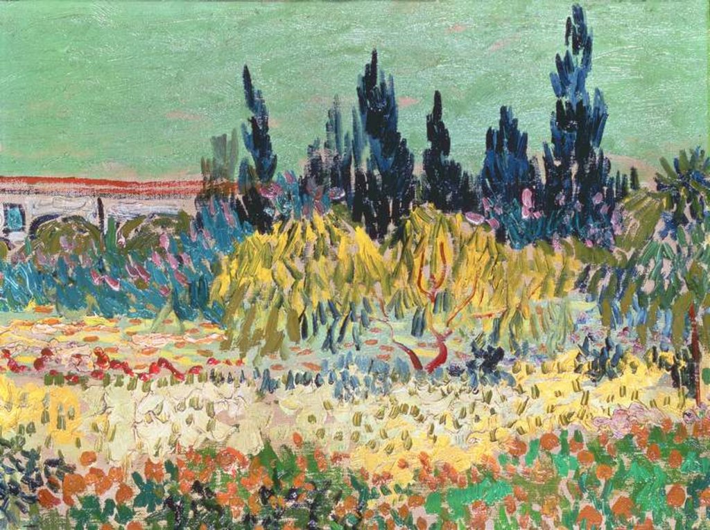Detail of The Garden at Arles, detail of the cypress trees, 1888 by Vincent van Gogh