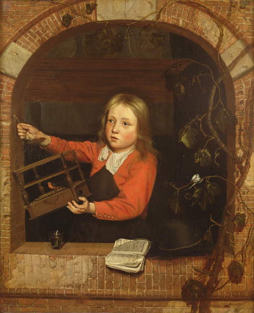 Detail of Young Boy with a Birdcage by Jan Adriansz van Staveren