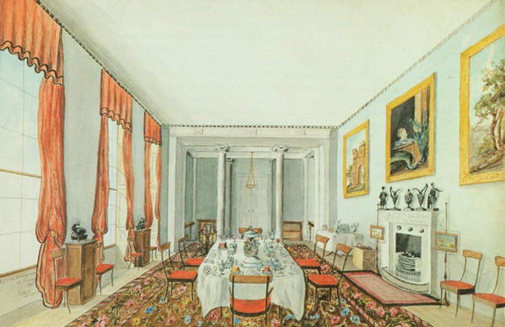 Detail of The Dining Room at Aynhoe, 23 January 1835 by Lili Cartwright