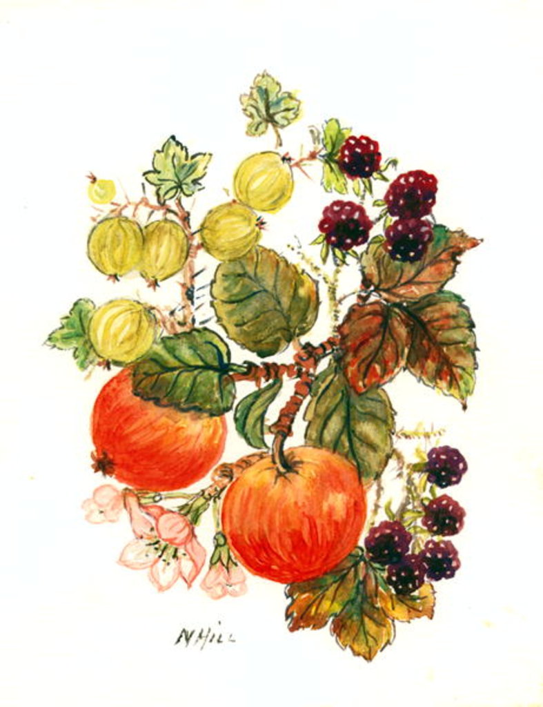 Detail of Brambles, Apples and Grapes by Nell Hill