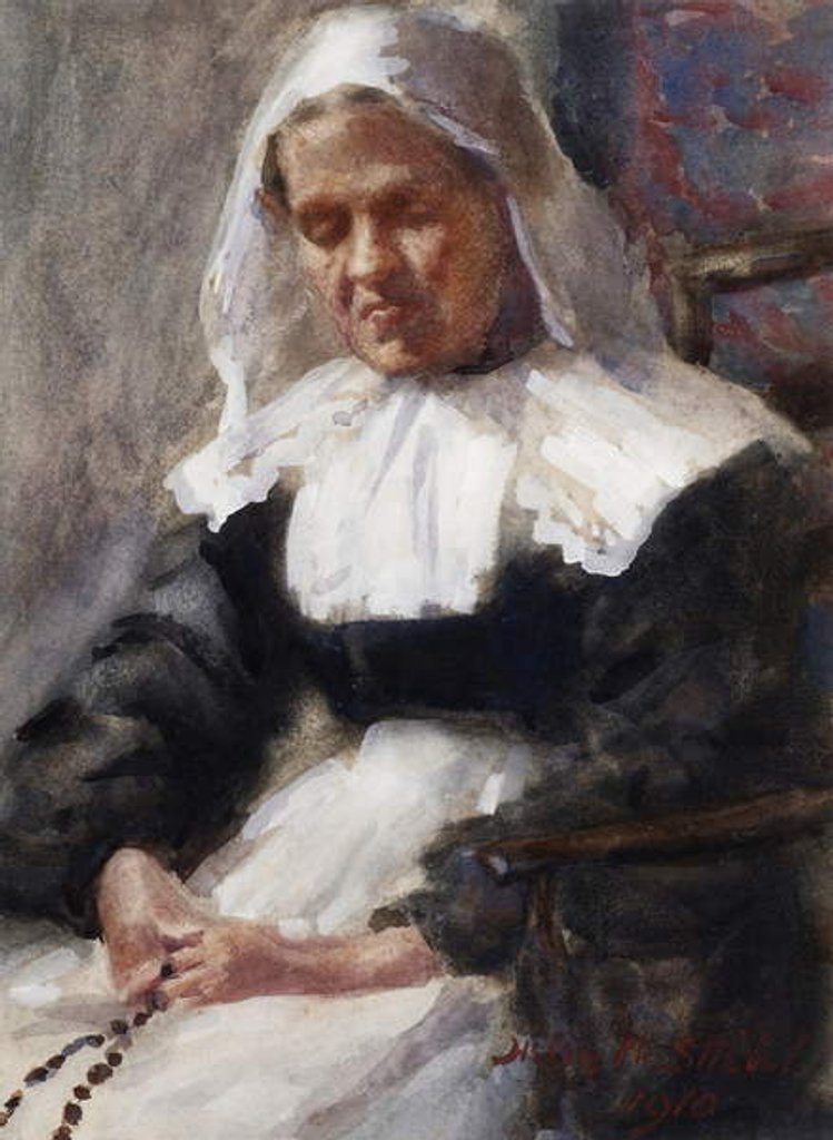 Detail of Nun Saying her Rosary, 1910 by Helen M. Stiebel