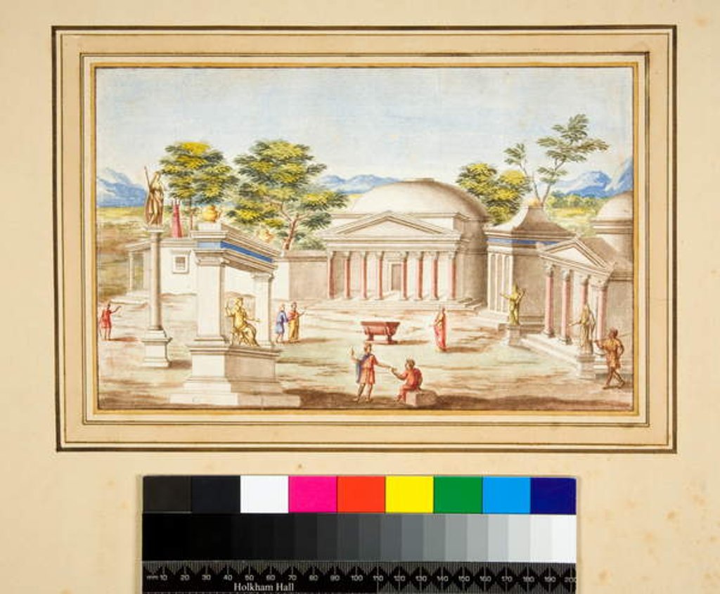 Detail of Landscape with the Pantheon by Pietro Santi Bartoli