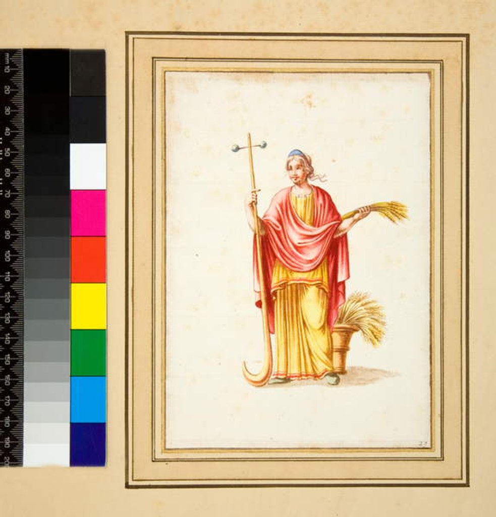 Detail of Large design of a wall with paintings. by Pietro Santi Bartoli