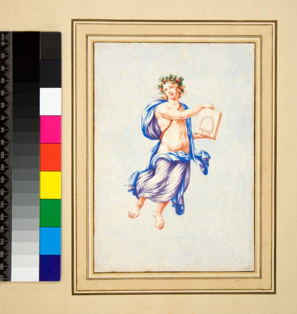 Detail of Male figure hovering by Pietro Santi Bartoli