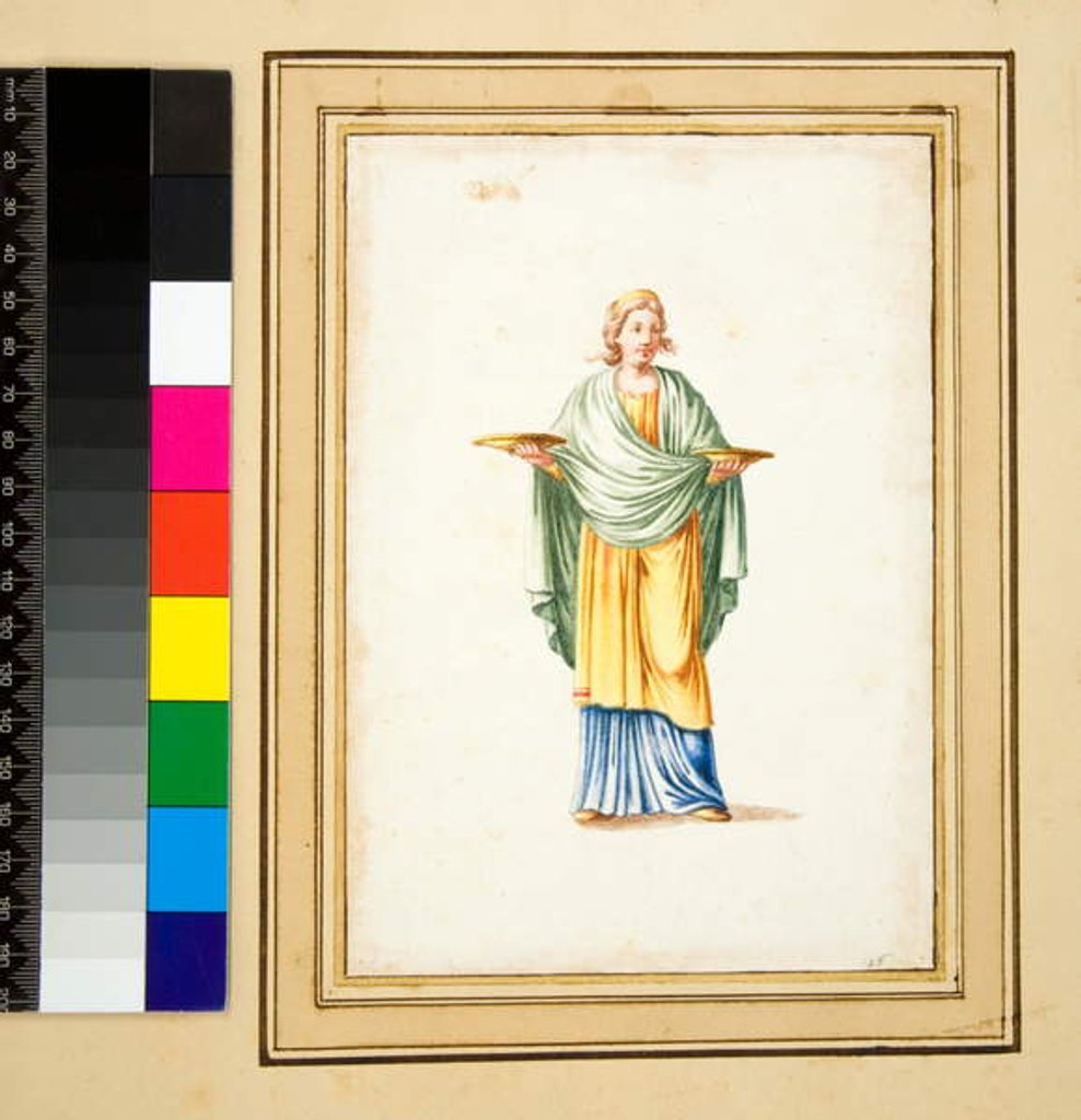 Detail of Female figure on pedestal by Pietro Santi Bartoli