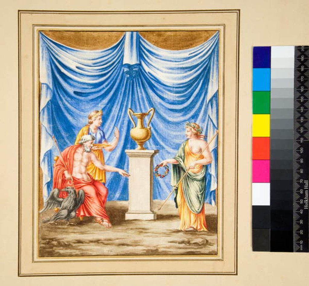 Detail of Jupiter sitting to the left with an Eagle and a Female Figure by Pietro Santi Bartoli