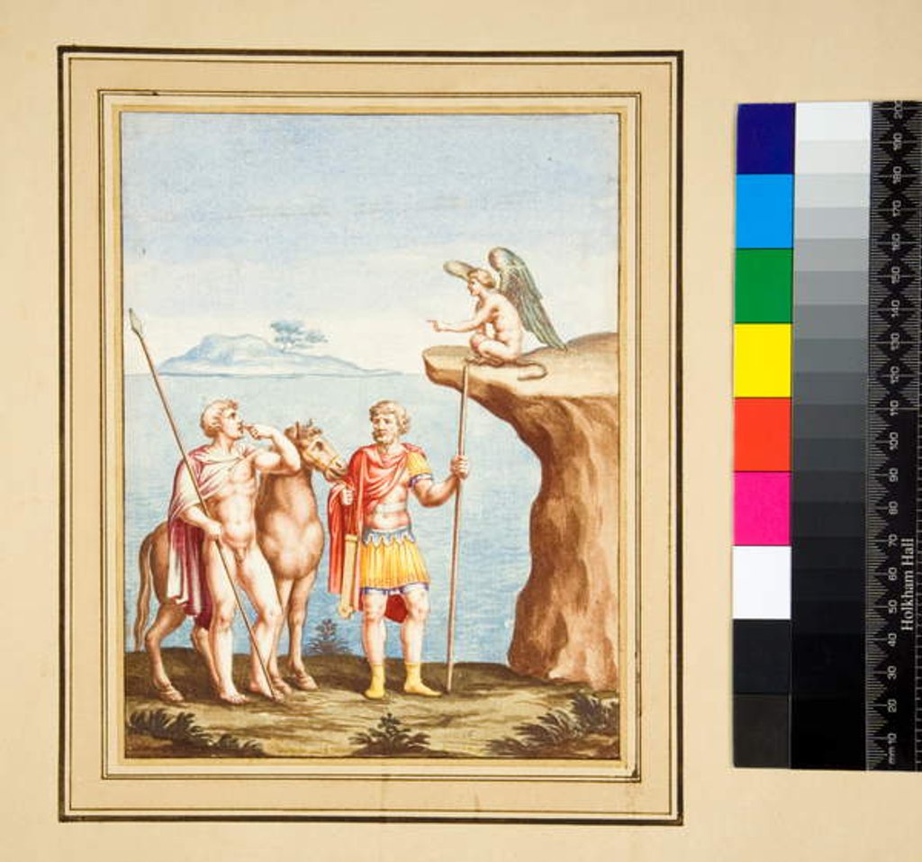 Detail of Two figures and a Sphynx by Pietro Santi Bartoli