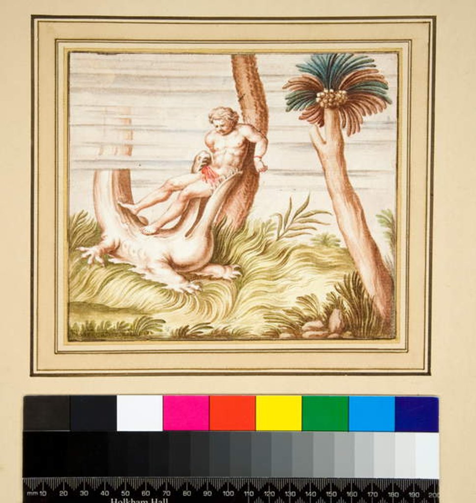 Detail of Copy of a mosaic of man and crocodile by Pietro Santi Bartoli