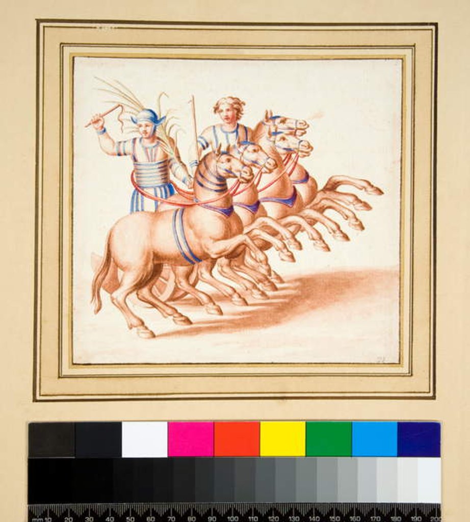 Detail of Two charioteers by Pietro Santi Bartoli