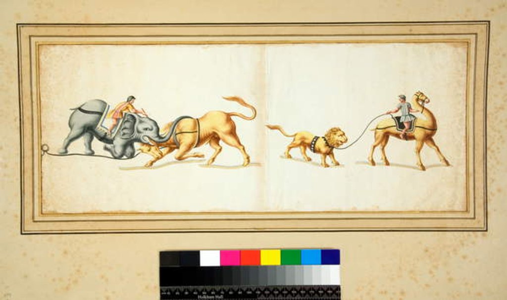 Detail of Copy of a mosaic of an Elephant fighting against a bull by Pietro Santi Bartoli