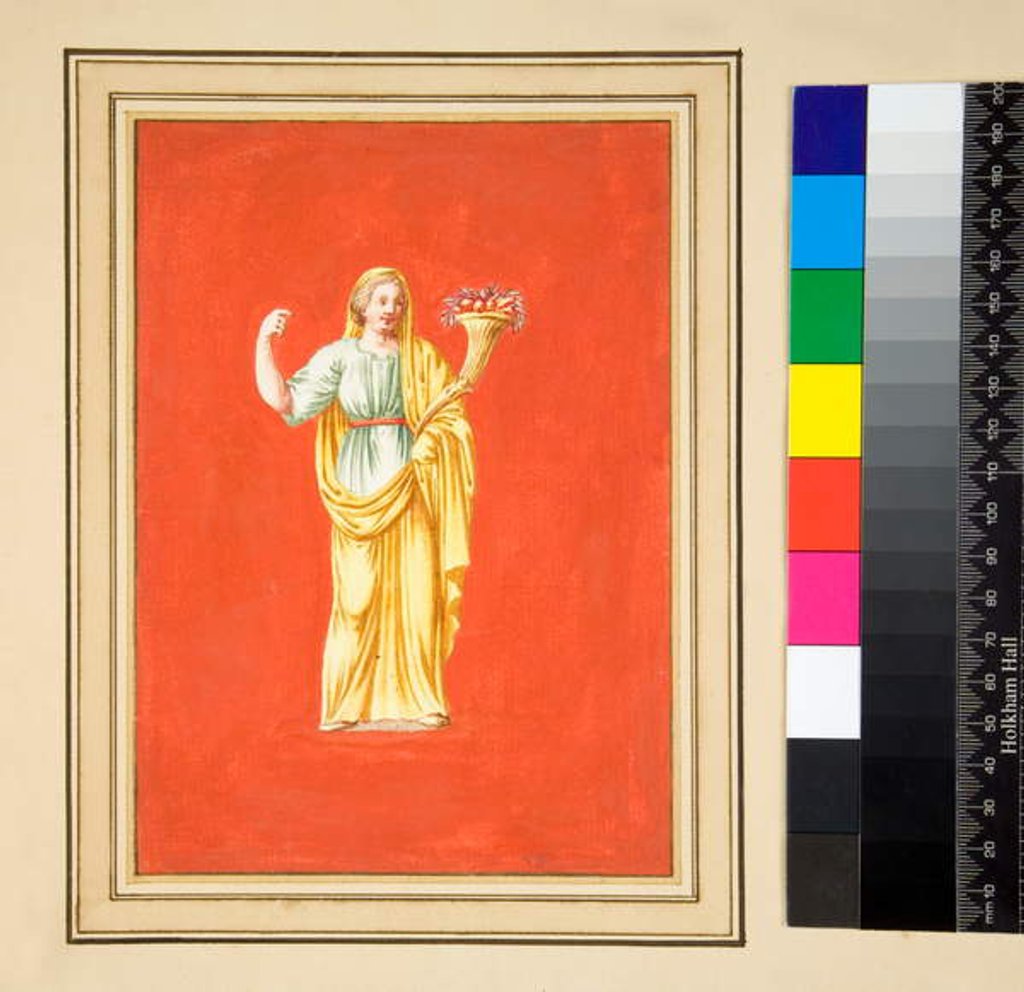 Detail of Female figure on red ground by Pietro Santi Bartoli