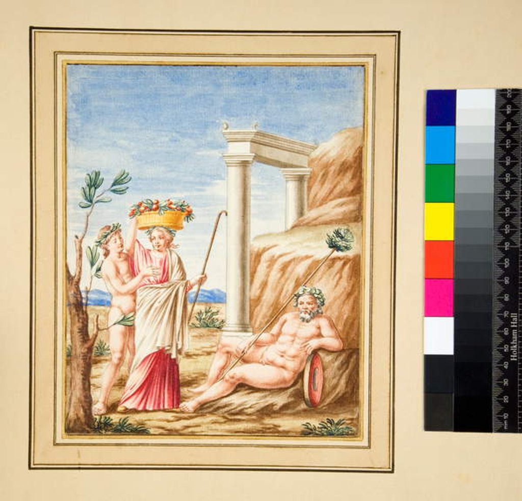 Detail of Man reclining, lady and youth by Pietro Santi Bartoli