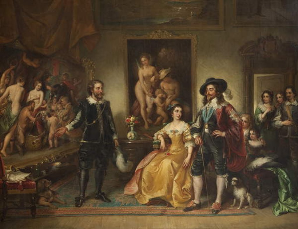 Detail of Rubens Presenting His Picture 'Peace and War' to Charles I, 1858–71 by Ambrosini Jerôme