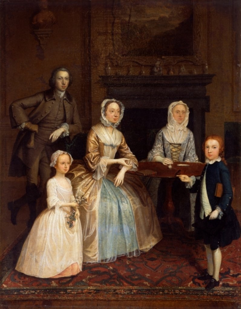 Detail of Mr and Mrs Richard Bull and family, 1730-80 by Arthur Devis