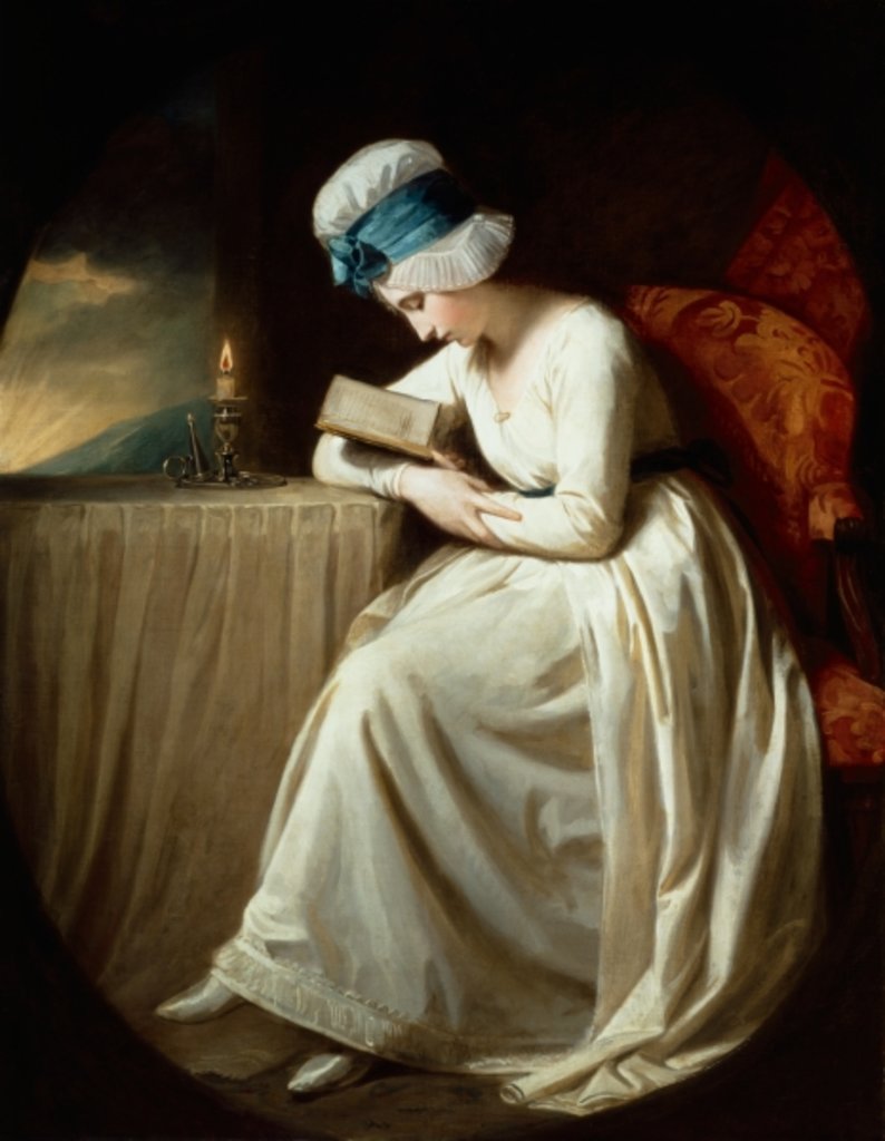 Detail of Serena reading, 1780-85 by George Romney