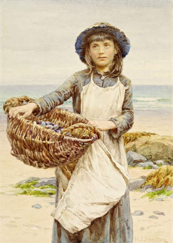 Detail of The Mussel Gatherer by Henry James Johnstone