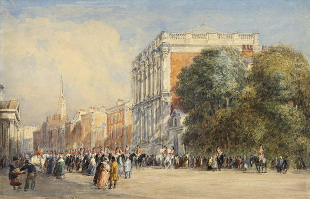Detail of Old Whitehall with the Life Guards, 1831 by David Cox